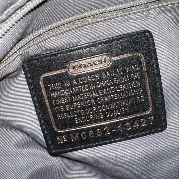 Coach Black and Gray Shoulder Bag with Signature Monogram - Picture 3 of 6